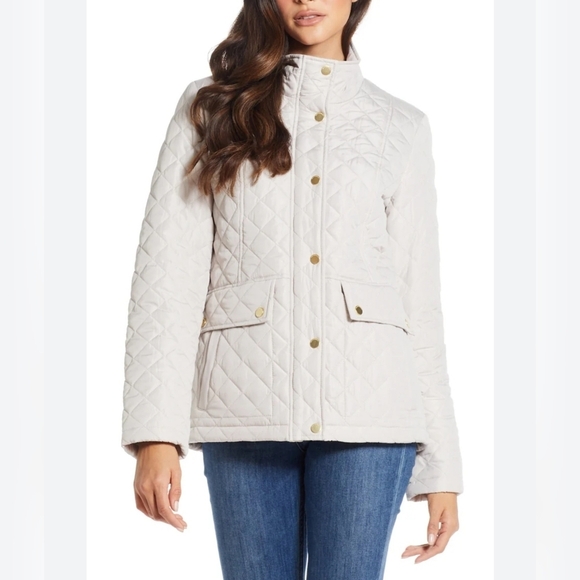 Weatherproof Modern Quilted Barn Jacket Adjustable Waist STONE HEARTH Large - Picture 1 of 11